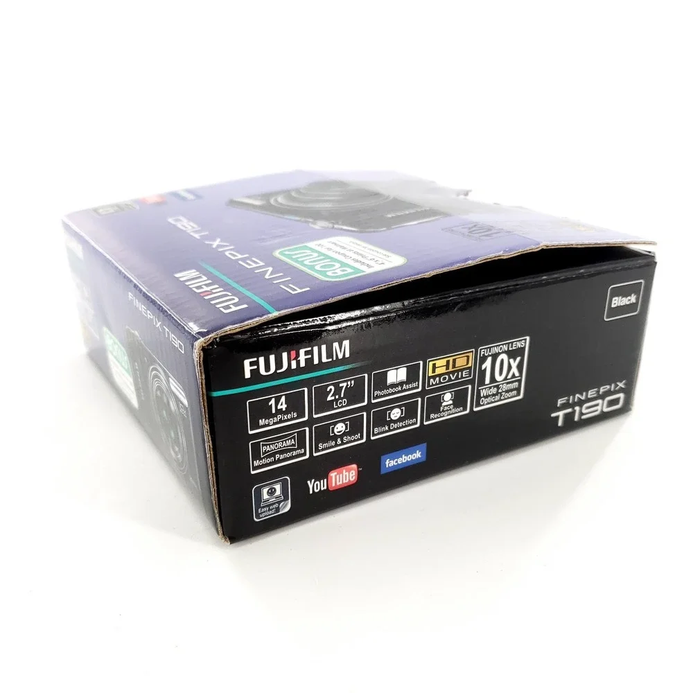Fujifilm FinePix T190WM 14MP Digital Camera Black w/ Charger, Card, Box Tested